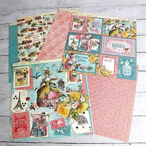 Graphic 45 Ephemera Queen Collection Cardstock Paper 12" x 12" Lot
